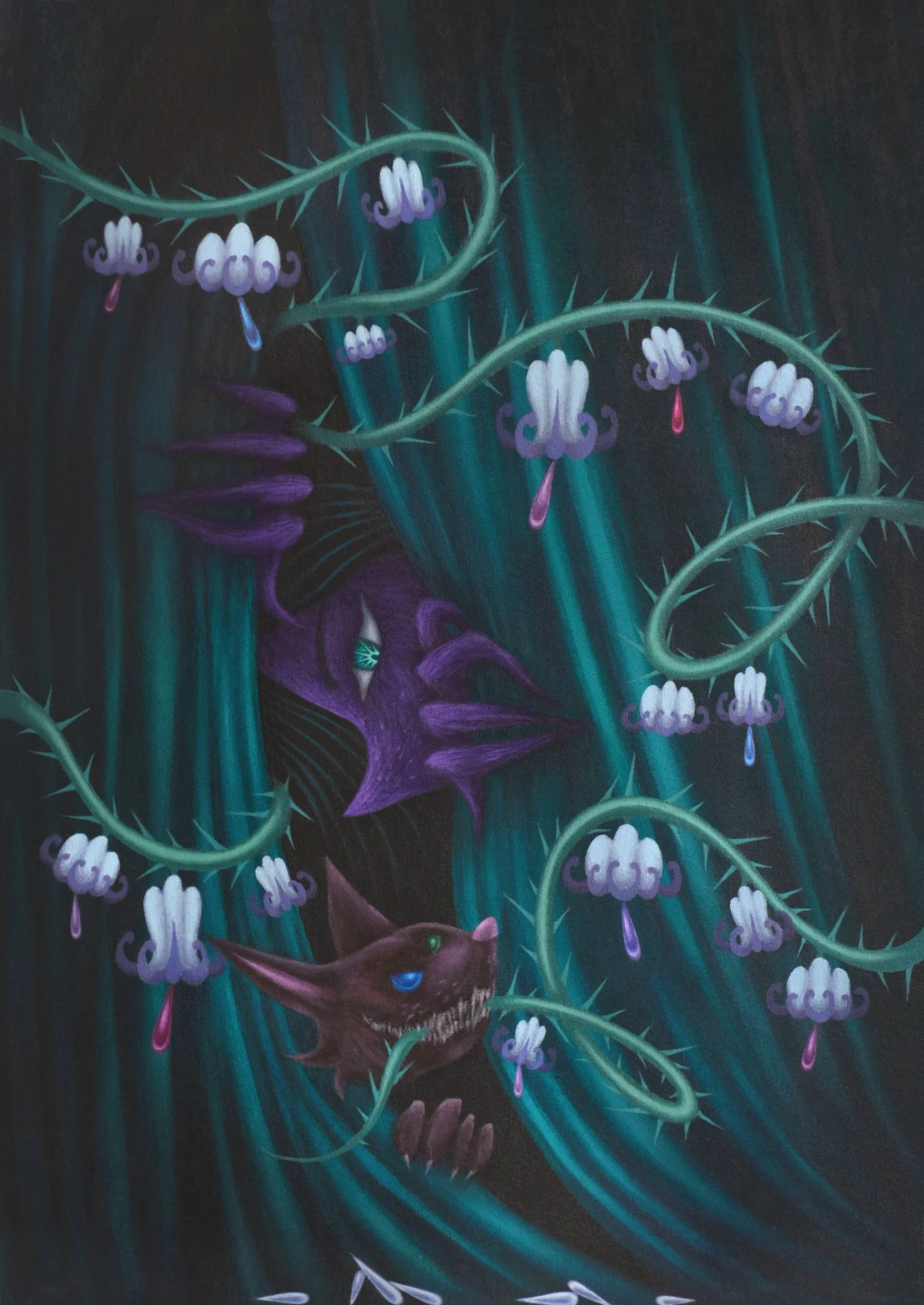 Once in a While We Meet in Strange Times (2025). Acrylic on canvas. 65×45cm.