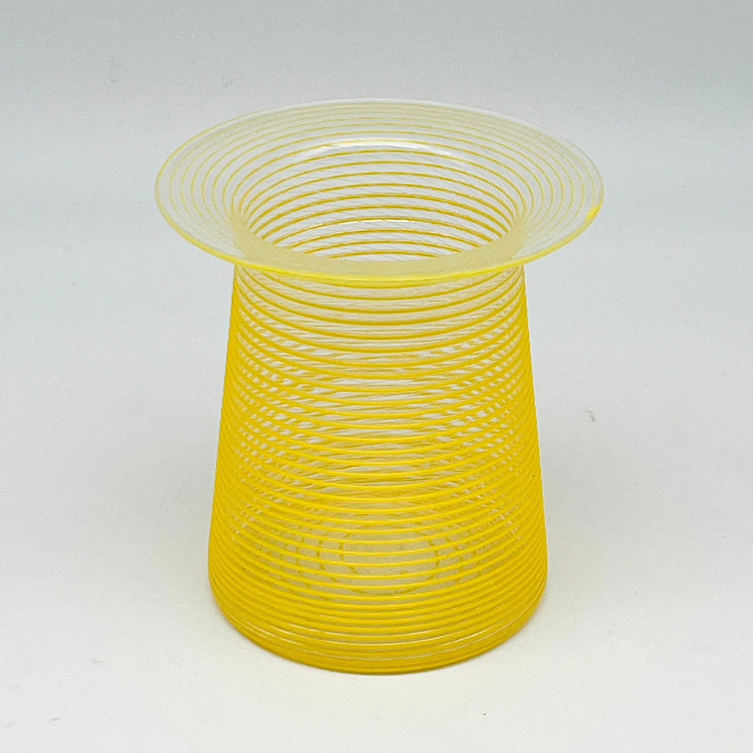 David Benyosef - Yellow and White Glass Vase