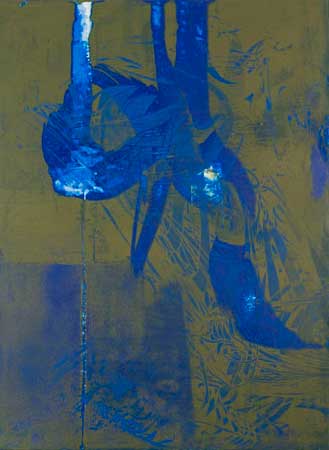 Untitled 0941, screen print, oil, wax on panel, 15" x 11", sold