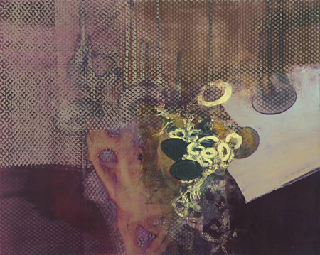 Untitled 0516, graphite and oil on panel, 16" x 20" x 1½", $900