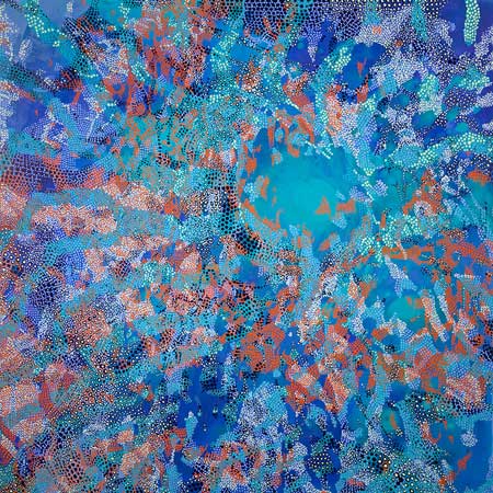 Vortex, acrylic on panel, 16" x 16", sold
