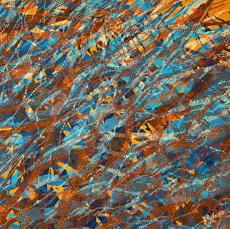Alpine Confluence, acrylic on panel, 12" x 12", sold