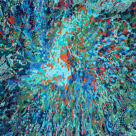 Matrix 7, acrylic on panel, 16" x 16"