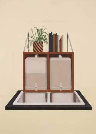 Eco Design, oil and graphite on paper, 34½" x 26" framed, $2,250