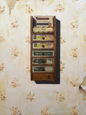 Yankee Supreme, oil and gold leaf on birch panel, 48" x 36", $5,000