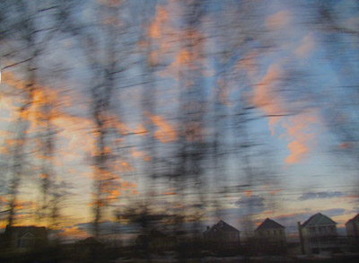 Train View 1, between NY and Baltimore, archival photograph on washi paper, 16" x 20"