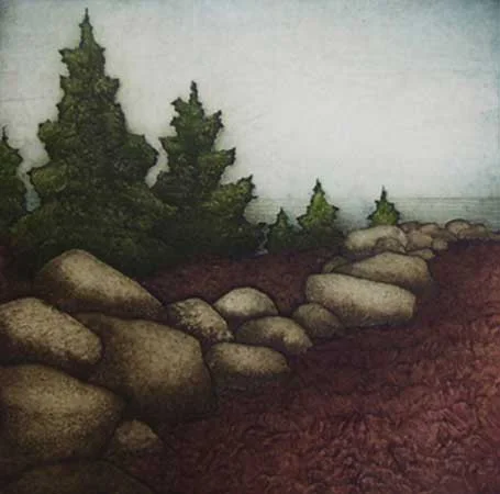 Rockport Boundary, collagraph on paper, 21¼" x 20¼"