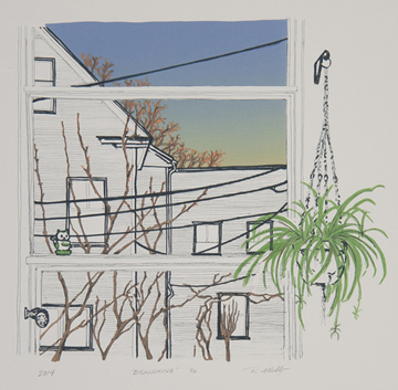 Branching, lithograph on cotton rag, 16" x 16" matted