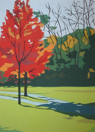 Small Red Tree, serigraph, 24½" x 19"