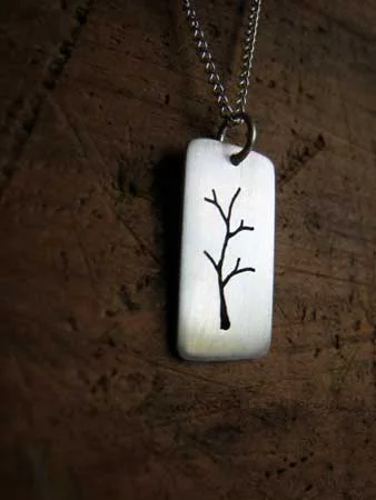 Small Tree Pendant, sterling silver