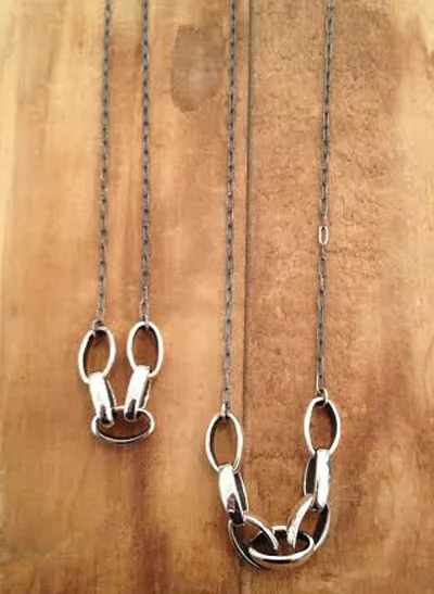Link necklaces , sterling silver