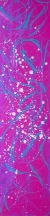 Aqua, enamel, emulsion on aluminum, 49" x 12"