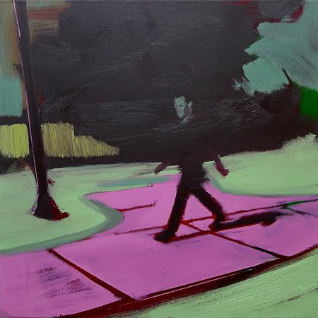 Pink Sidewalk, oil on linen, 24" x 24"