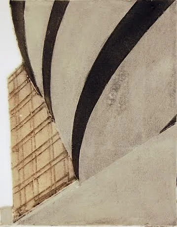 Guggenheim (5/100) , collagraph, silk aquatint with acrylic, 10" x 8", $175