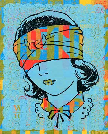 Girl Head , James Weinberg, silkscreen monoprint, 15" x 12½" framed, sold