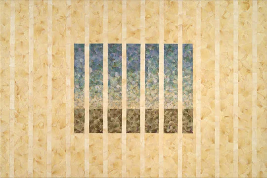 View From a Crib, Rose and Hydrangea Petals on Canvas, 24" x 36" $1800