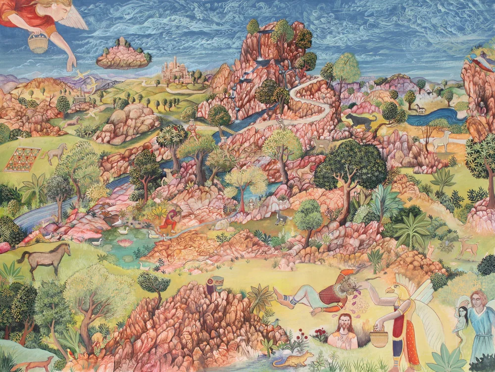 The Land is Vast , gouache on paper, 16 3/4" x 20 3/4" framed, $1,200