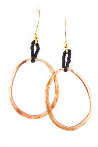 Compression Earrings, copper, $32