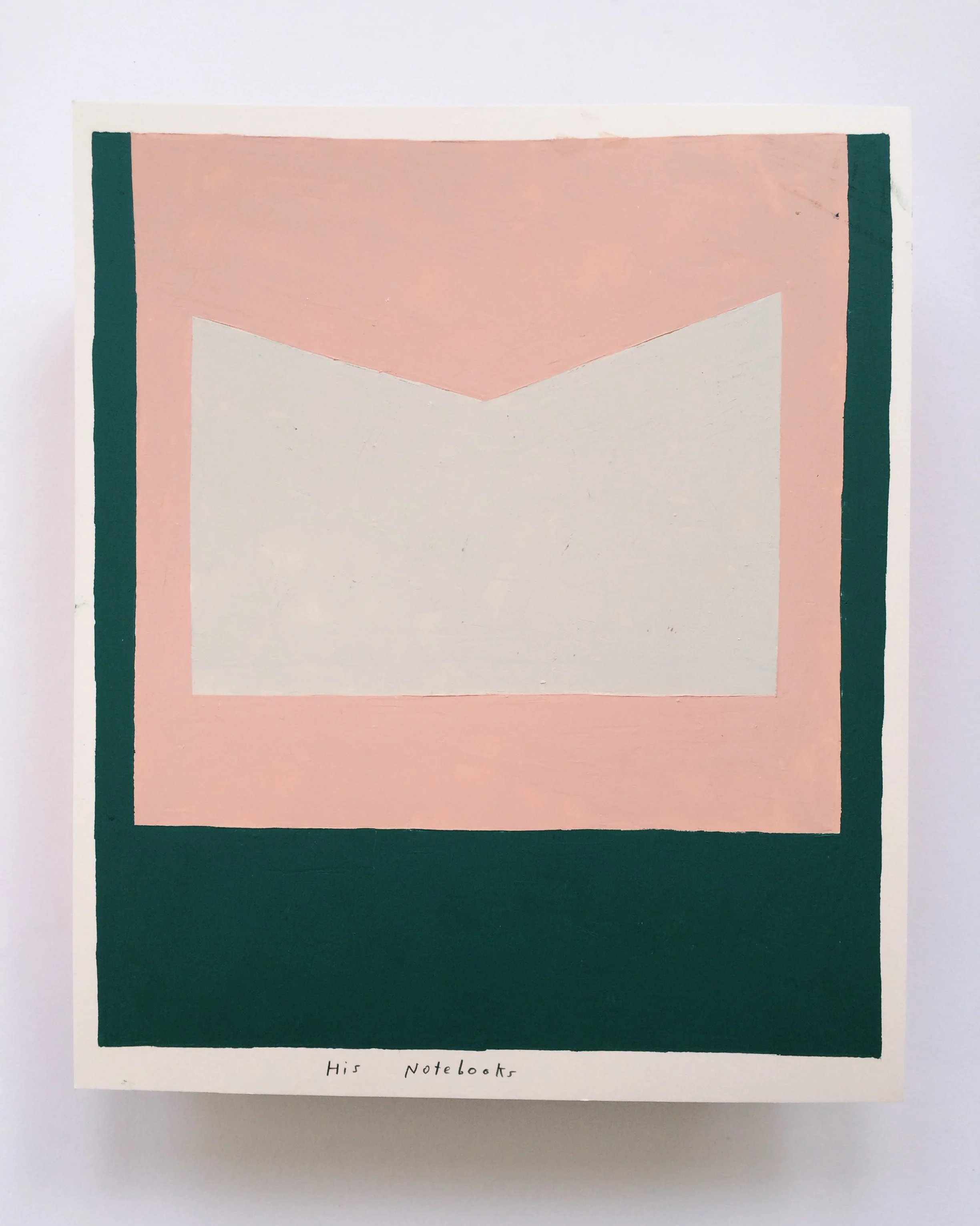 His Notebooks, oil on paper, 15" x 12" framed, $250