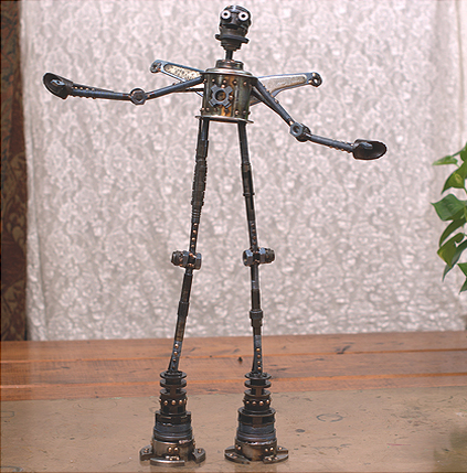 Nero #267 (alternate view), thirty-three bicycle parts, washers, socket ends, wing nuts, bolts, nuts, copper, bronze, enamel, 23" x 17" x 4", sold
