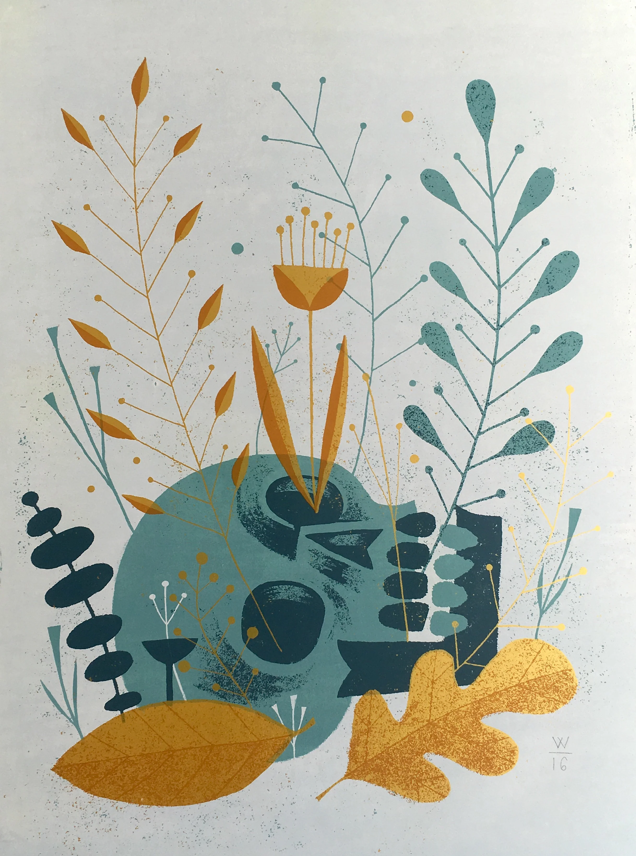 Spring Skull (1/2) , silkscreen on panel, 24" x 18", $350