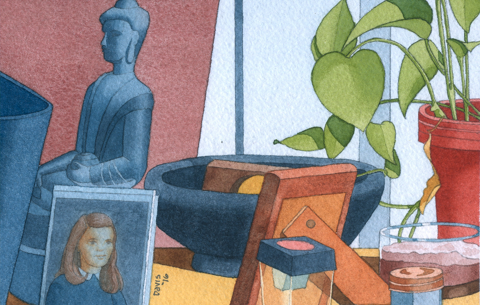 Detritus III , watercolor on paper, 9 1/4" x 11 1/4" framed, $250