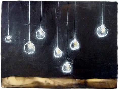 Illuminated , encaustic and oil on panel, 9" x 12", $525