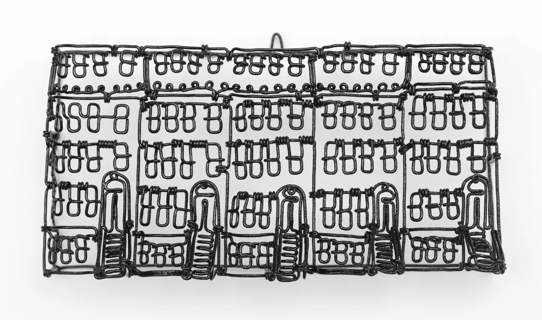 Brownstones #2 , painted steel wire, 3" x 6 1/4" x 1 1/4", sold