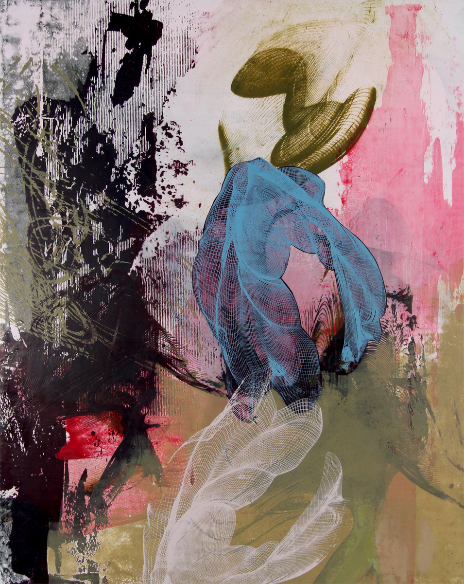 Untitled 1650 , screenprinted oil and wax on linen over panel, 20" x 16", sold
