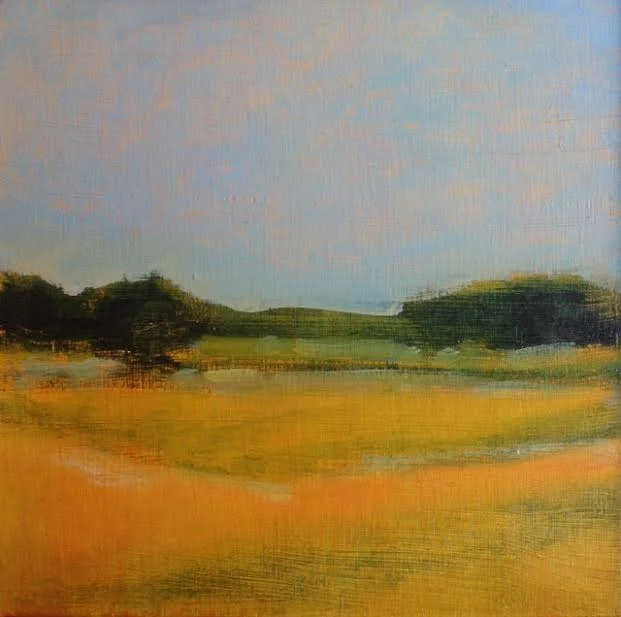 Across the Marsh , oil on board, 6 3/4" x 6 3/4" framed