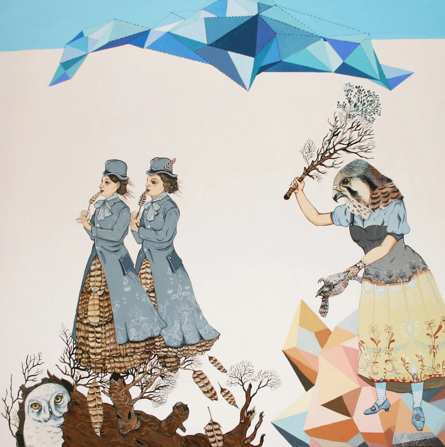Untitled , gouache and acryla gouache on wood panel, 24" x 24", $1,600