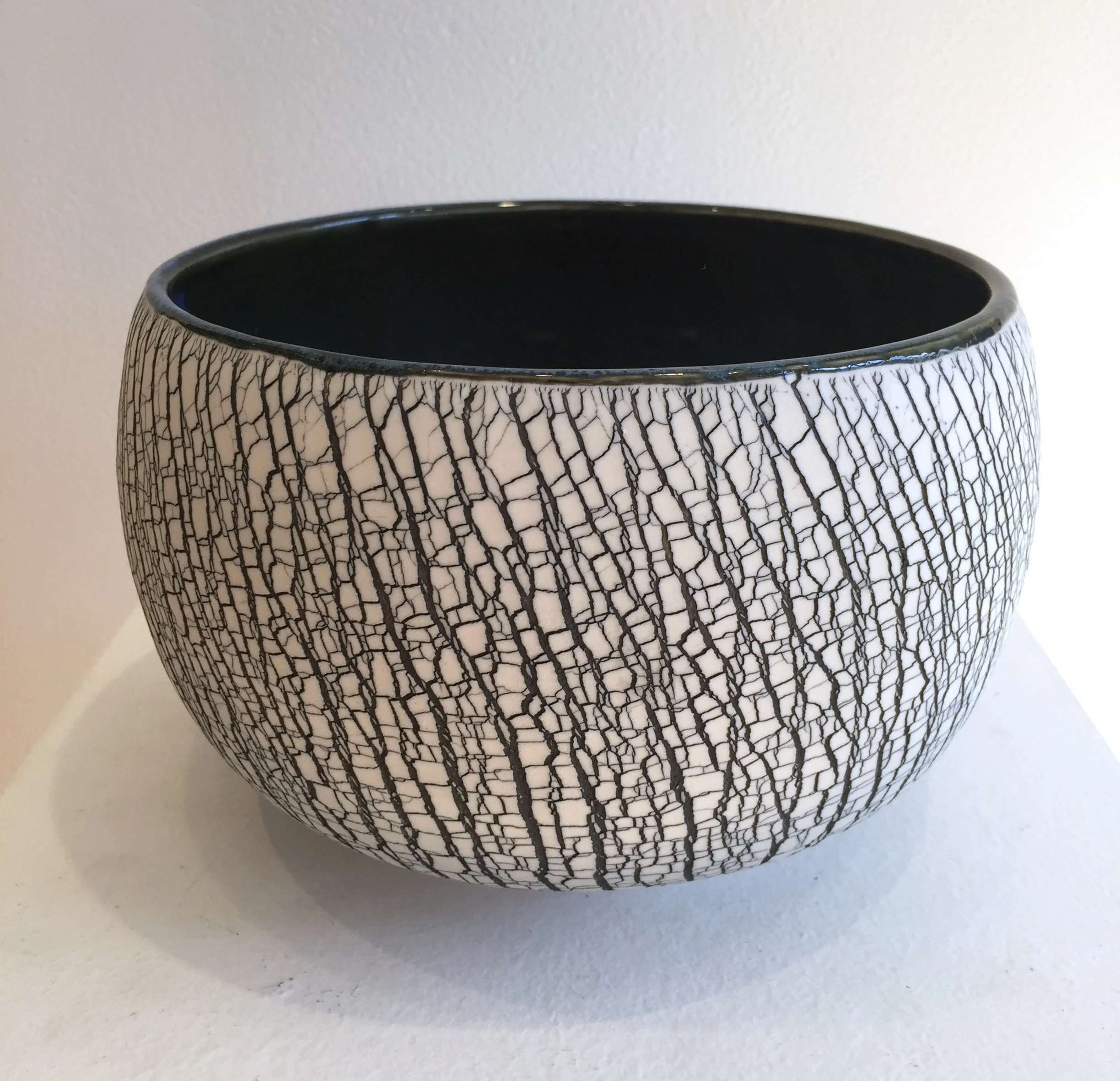 Lars Turin Clayworks - Large Serving Bowl with Blue Crackle