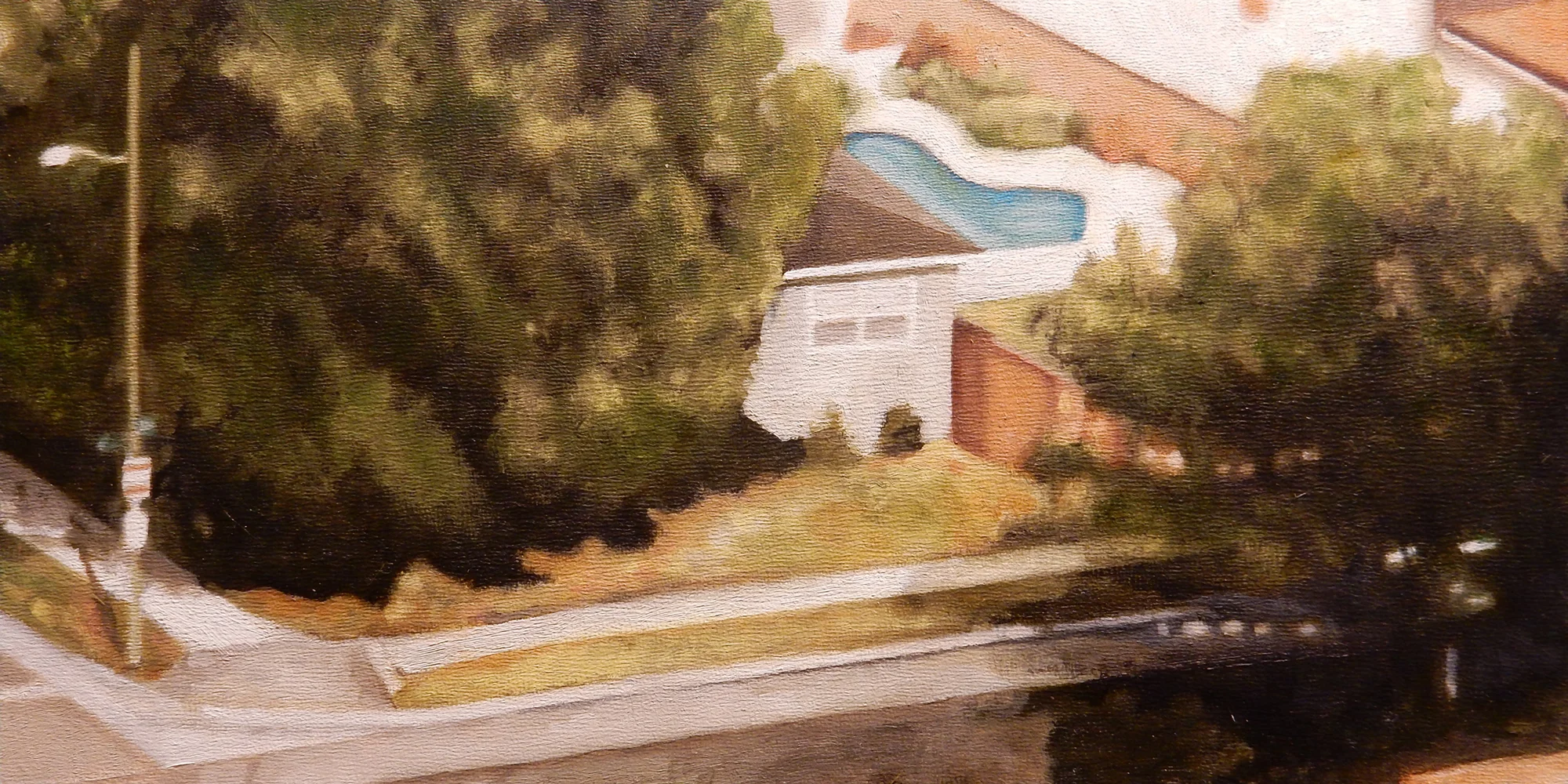 Long Beach Descent 1 , oil on panel, 9" x 15" framed, $650
