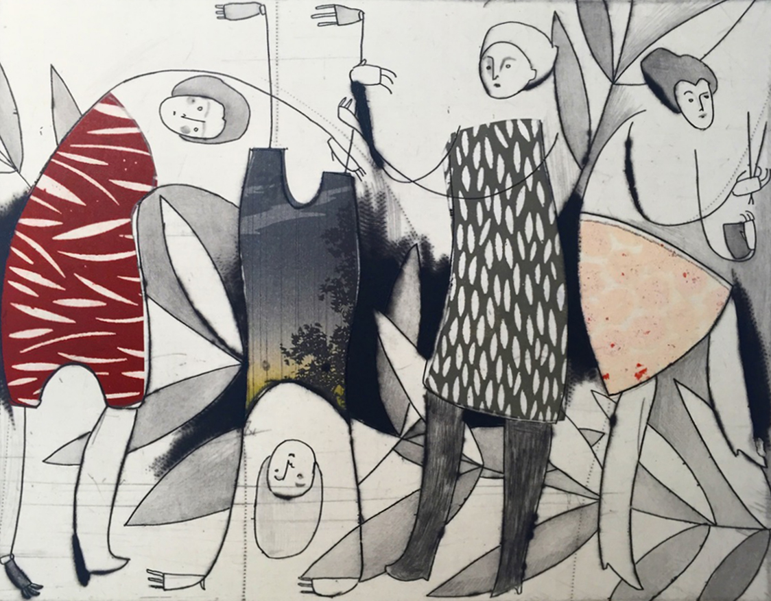 Rice Bowl #3 , etching, drypoint, chine-collé, 12 1/4" x 15 1/4" framed, available as similar print, $325