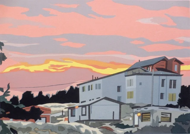 Patagonian Sunrise (5/50) , serigraph on paper, 19" x 22 3/4" framed, $500