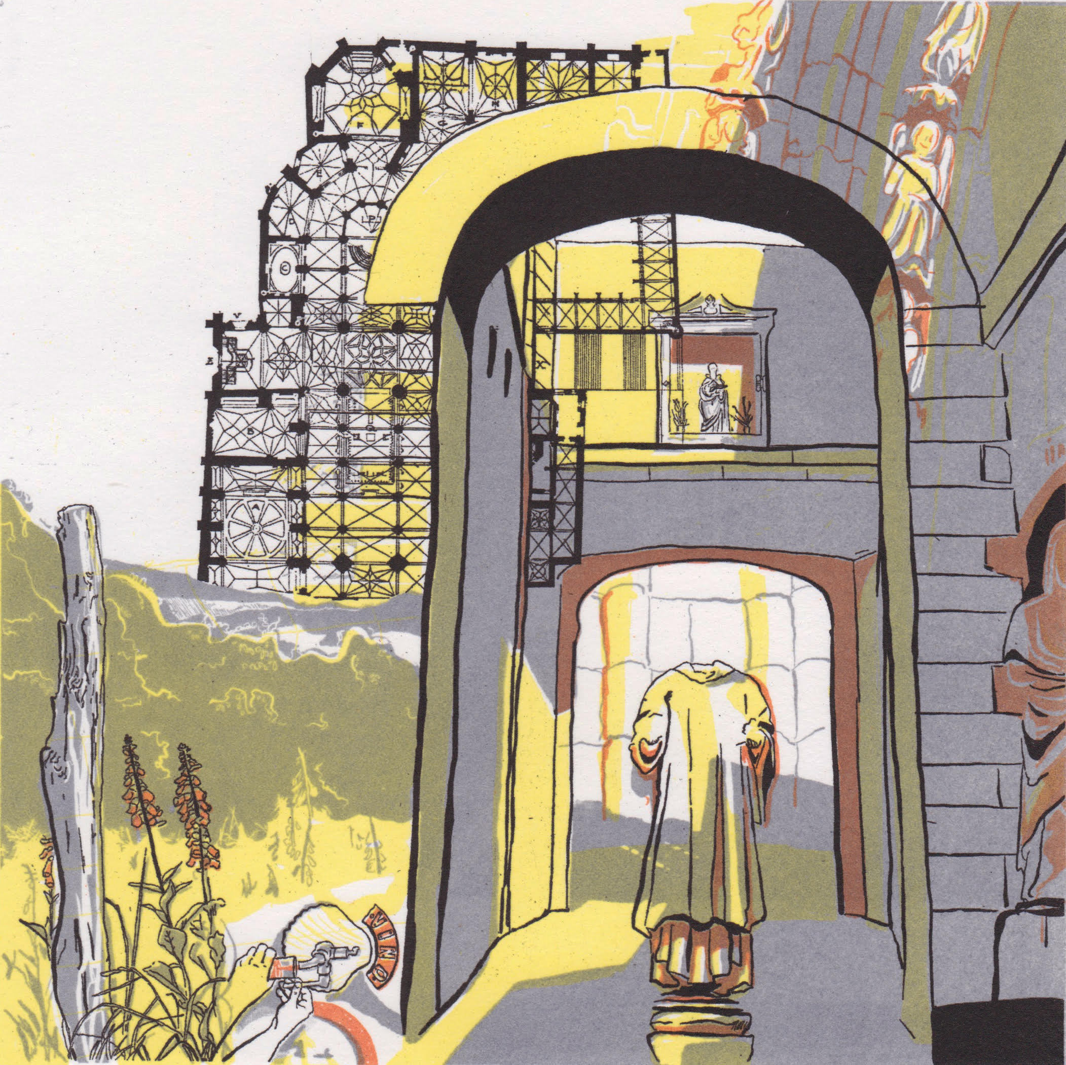 Thoughts From The Camino IV , lithograph, 10 3/4" x 10 3/4" framed, $375