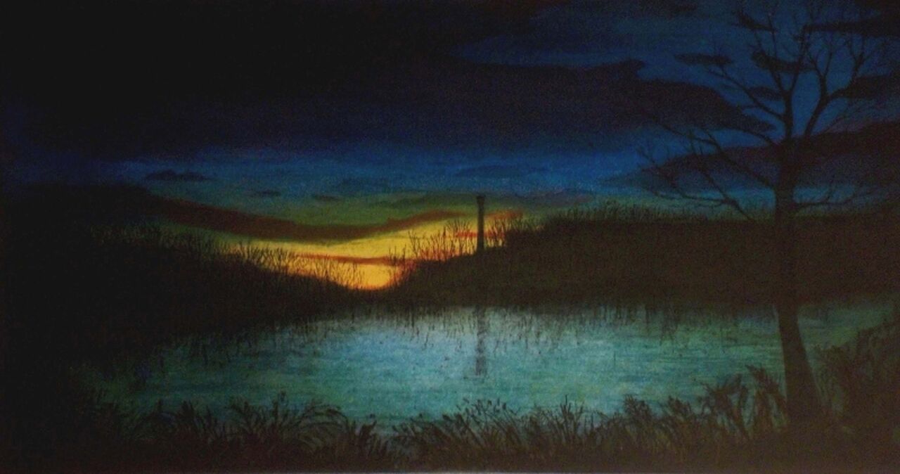 Mood Indigo , multi-plate color etching, 16" x 23 1/2" paper size, $400