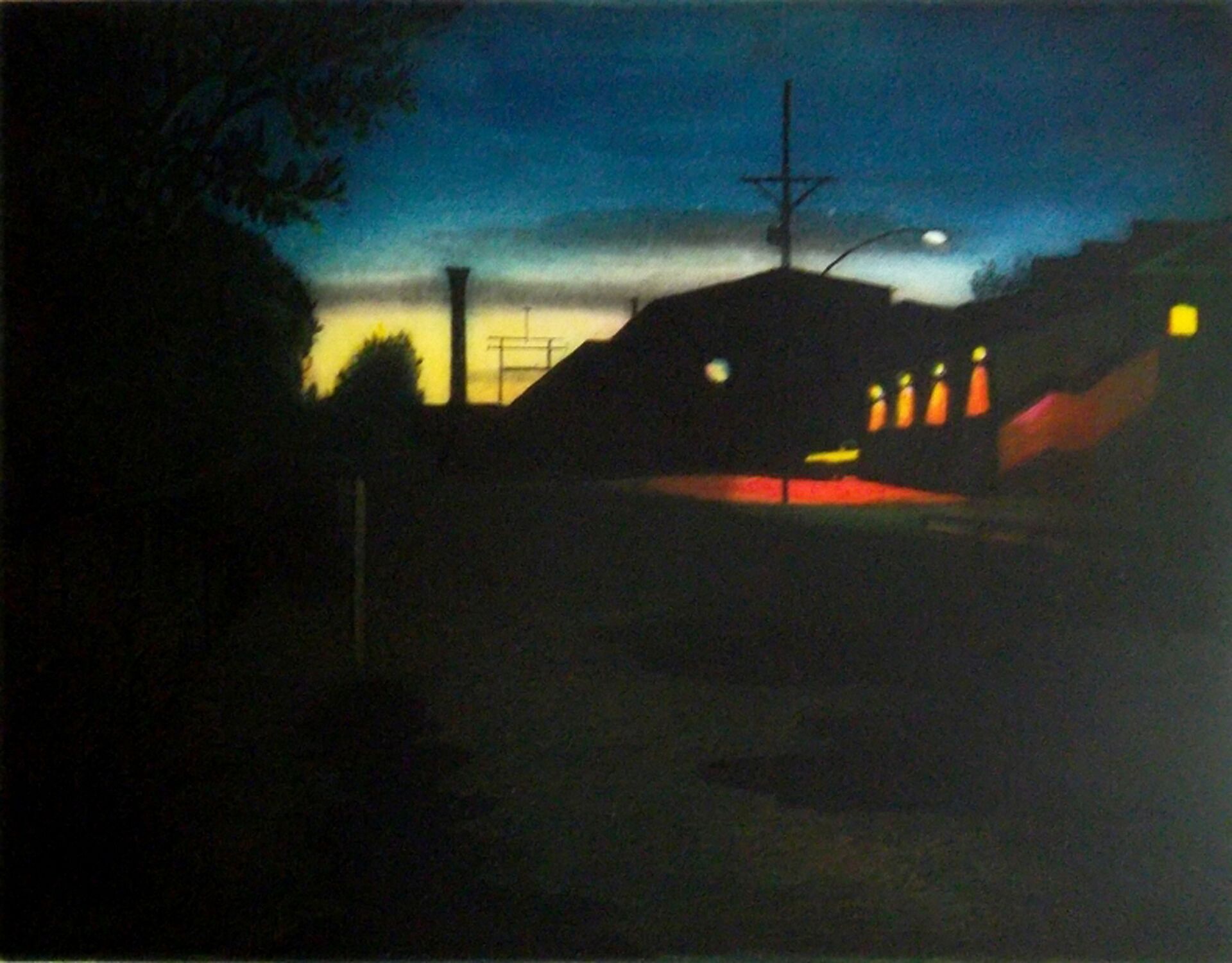 Nocturne , multi-plate color etching, 16 3/4" x 18 3/4" framed, $400