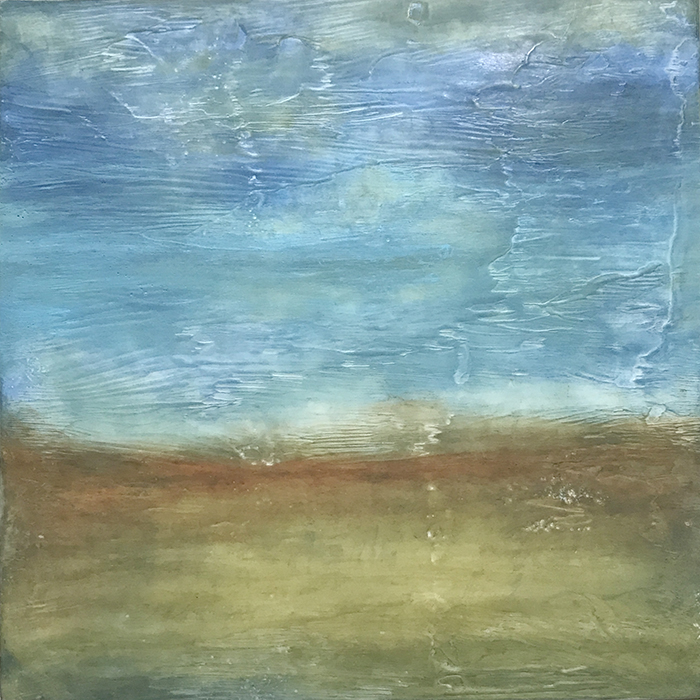 Goldenrod , encaustic and oil on panel, 13" x 13" framed