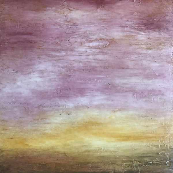   Linda Cordner ,  Rose Sky , encaustic and oil on panel, 25" x 25" framed, $1,500 