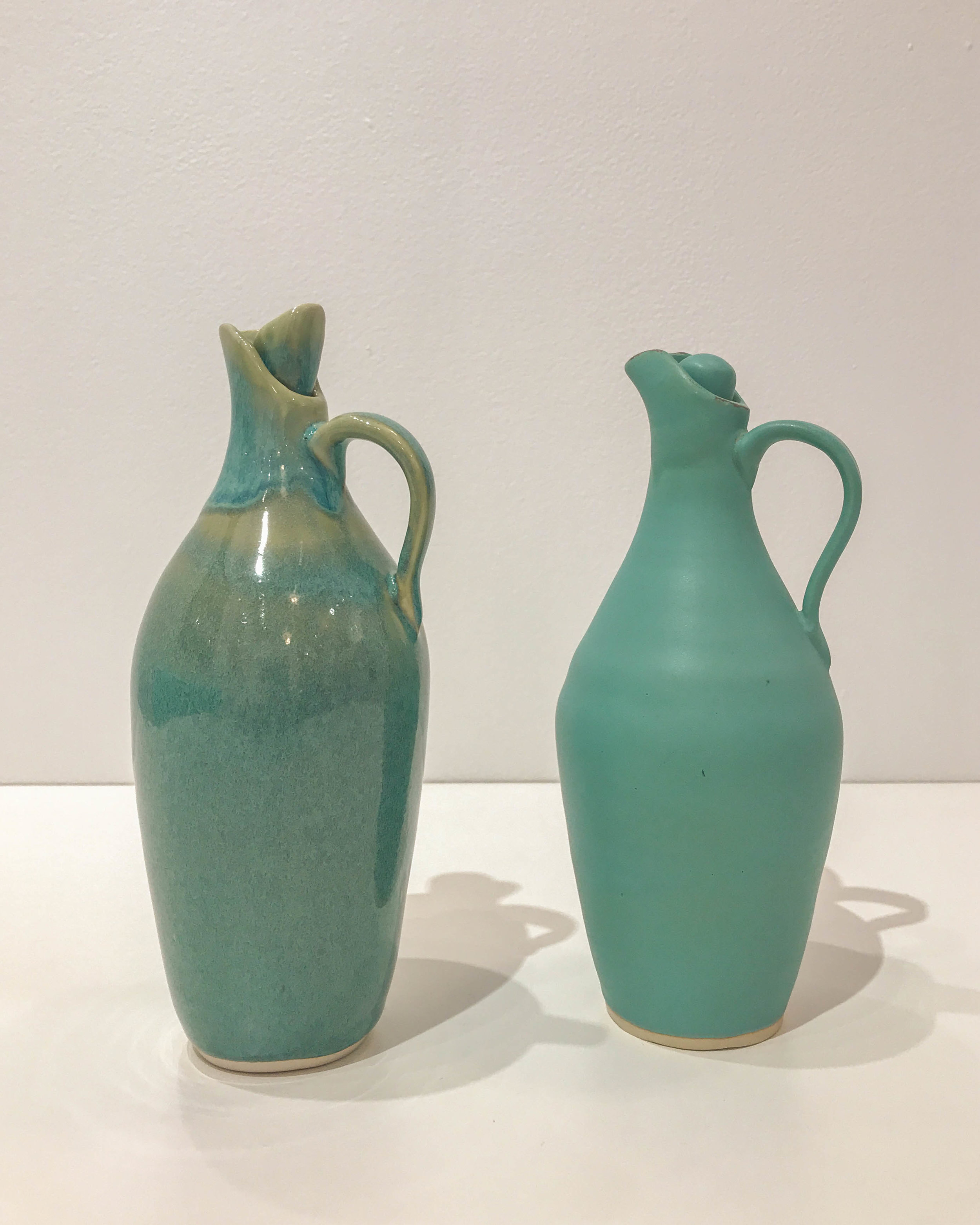   Jennifer Crowe , matte green cruets, hand-thrown stoneware, 8" x 3", $68 each 