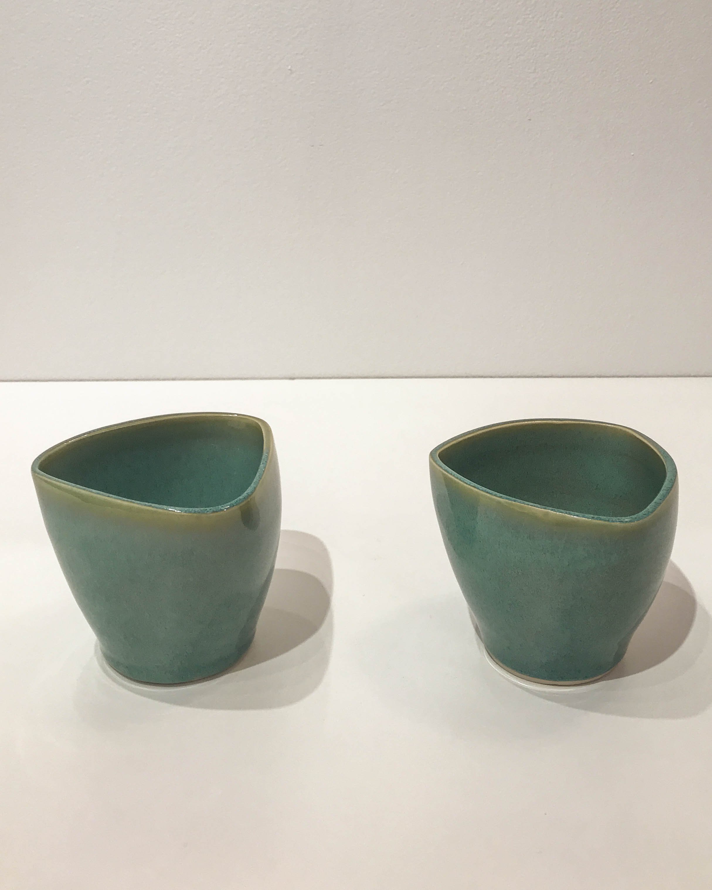  Jennifer Crowe , green triangular tumbler,&nbsp;hand-thrown stoneware, $28 each 
