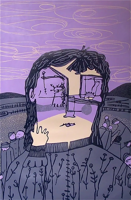 Under the Sky , reduction linoleum print, 42" x 31 1/2" framed, $1,400