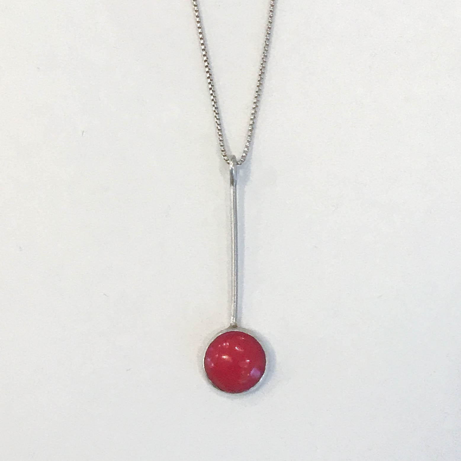 Coral splash necklace, coral and sterling silver, 16” chain, sold