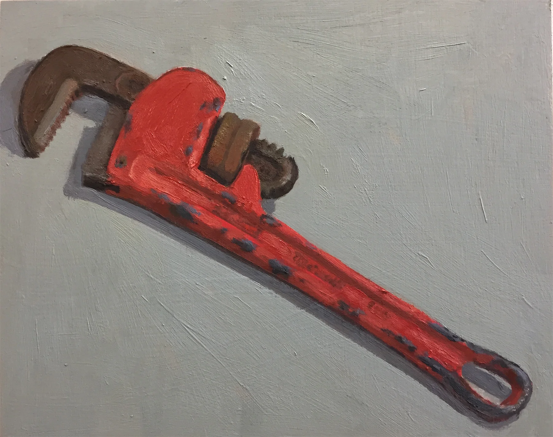 Pipe Wrench , oil on panel, 8" x 10"