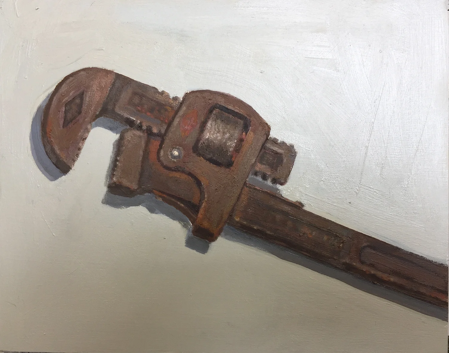 Walworth Pipe Wrench , oil on panel, 8" x 10"