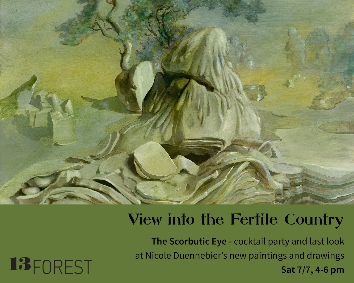 Above: Nicole Duennebier , Folded Landscape at Dusk , acrylic on panel