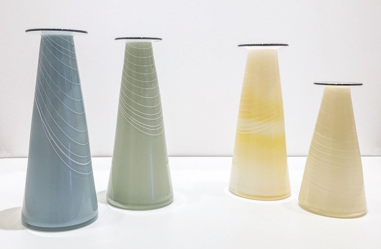 Hand blown glass vases, various sizes, $145 - $185