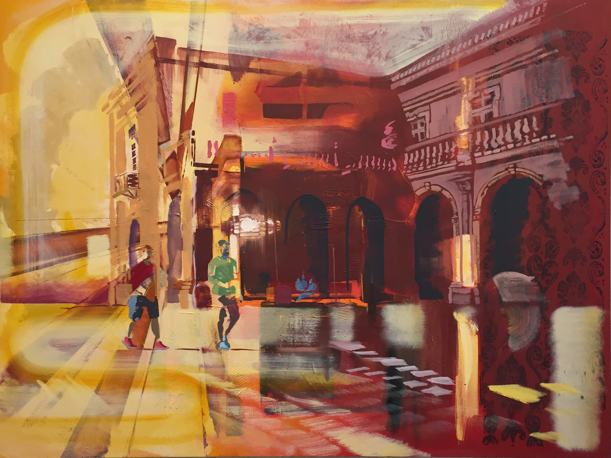 Piazza , oil on linen, 36” x 48”, sold
