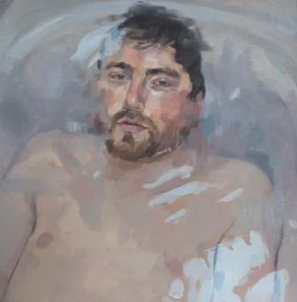 Michael , oil on panel, 14" x 14", sold